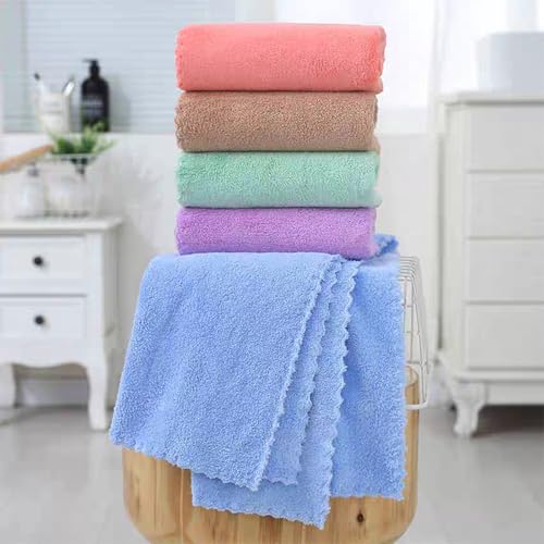Ultra-Soft Cotton Washcloths Set - 5 Pack, Quick-Drying Face Towels