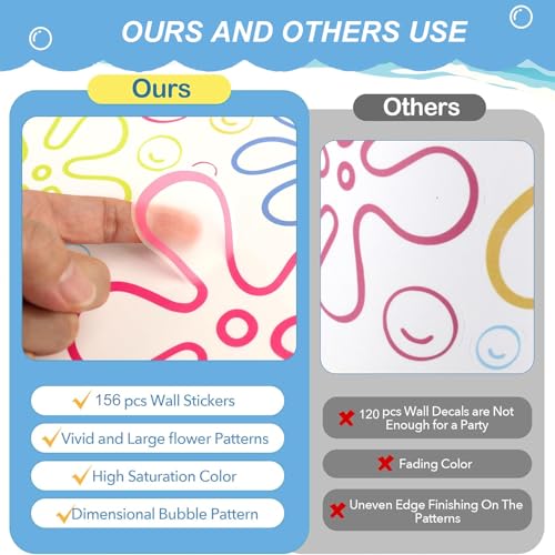 156PCS Under The Sea Wall Decals - Colorful Ocean Stickers for Kids
