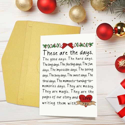 Romantic Christmas Card for Couples - Heartfelt Holiday Greeting