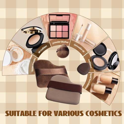 Tayinem 12pcs Makeup Powder Puff Set - Soft Velour & Air Cushion Puffs for Loose Powder