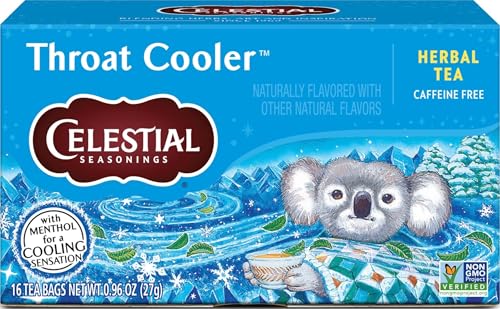 Celestial Seasonings Throat Cooler Herbal Tea - 16 Tea Bags