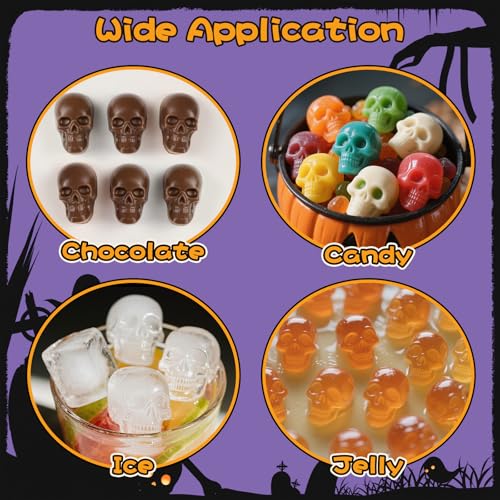 Orange Skull Chocolate Molds - 2 Pack Silicone Halloween Candy Molds
