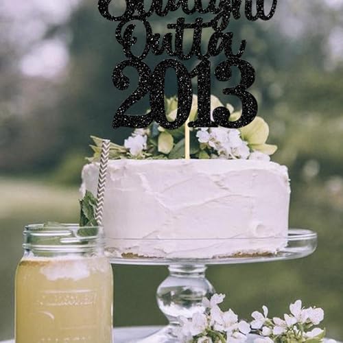 13th Birthday Cake Topper - Glitter 'Straight Outta 2013'