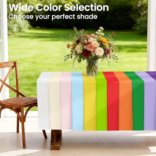 Disposable Red Plastic Tablecloth 54 x 108 Inches - 4 Pack for Parties