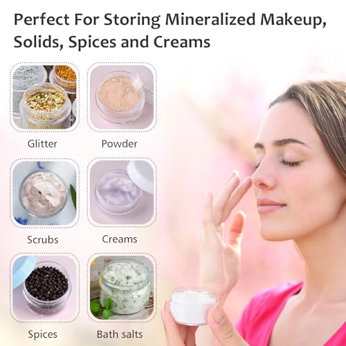 Accmor 10-Piece Clear Plastic Cosmetic Travel Jars with Spatulas