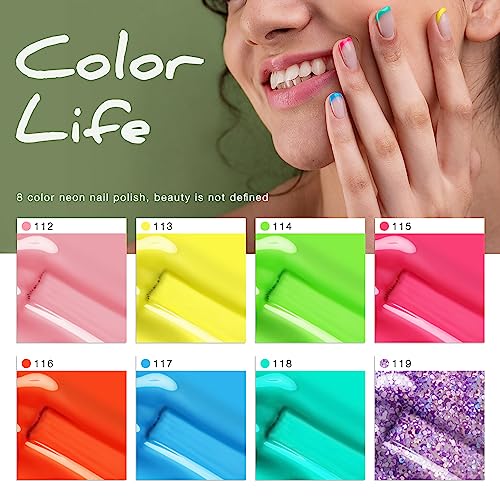 Nitakou Neon Gel Nail Polish Set 8 Colors Soak Off Kit