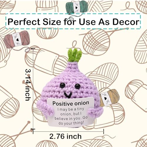 Gamito Handmade Emotional Support Onion Crochet Doll with Motivational Card