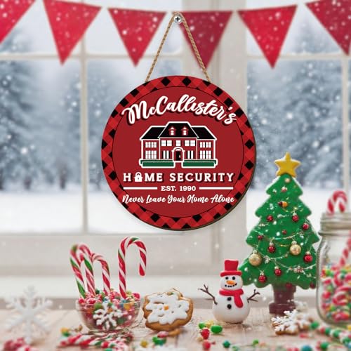 Christmas Wooden Door Sign Red and Green Holiday Hanging Wall Plaque