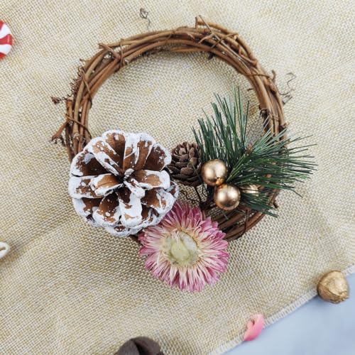 Artificial Pine Picks with Gold Berries and Pinecones - Christmas Decor, 25 Pack