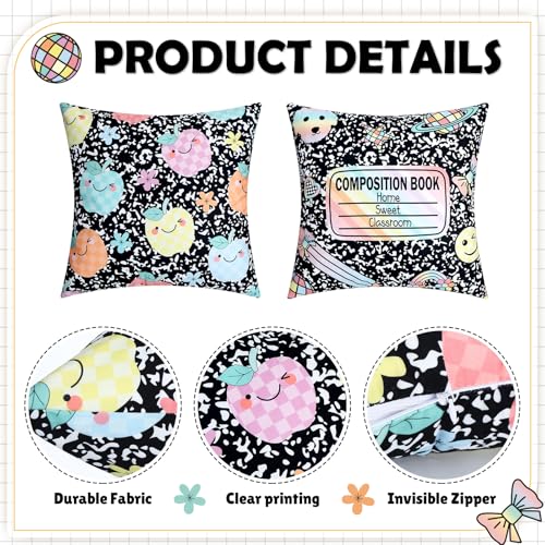 Hillsuren 18x18 Composition Notebook Throw Pillow Covers - Pastel Pencil