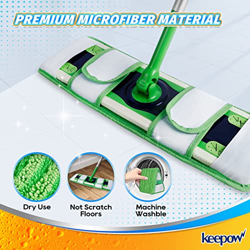 KEEPOW XL Mop Pads - Green, 2 Pack for Swiffer XL Mops