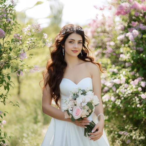 GAFATORY Pearl Wedding Headband & Crystal Bridal Hair Piece Crown
