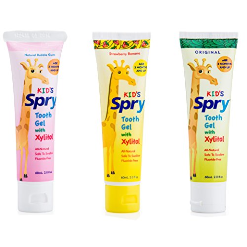 Spry Natural Kids Xylitol Tooth Gel Variety Flavor, 2 Fl Oz (Pack of 3)