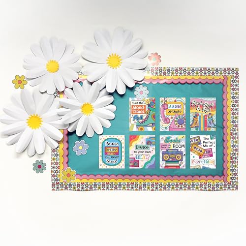 White Daisies 4-Piece 3D Bulletin Board Décor Set
