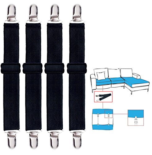 Korlon Adjustable Bed Sheet Straps - 4 Pack Heavy Duty Fitted Sheet Clips