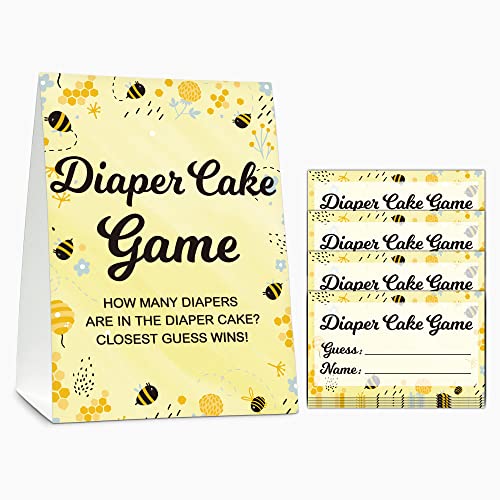 Gihyan Baby Shower Diaper Cake Game Set with 50 Cards & Sign