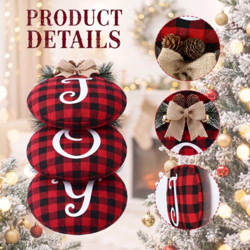 Christmas Joy Wreath for Front Door 29.5 Inch Buffalo Plaid Holiday Decor - Variation of This Listing