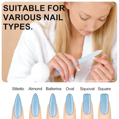 Glass Nail File Set with Cases - 6 Pack Double Sided Crystal Files