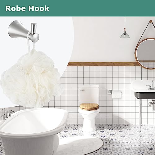 Brushed Nickel Brass Towel Hook - Wall Mounted Bathroom Accessory