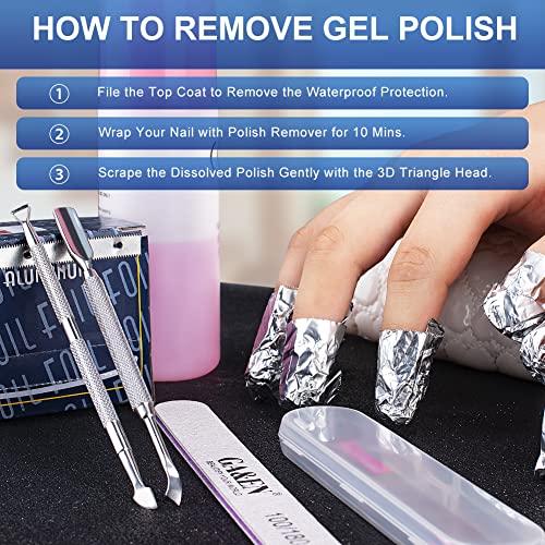 GA&EN Stainless Steel Cuticle Pusher and Gel Nail Scraper Tool 2-Piece Set