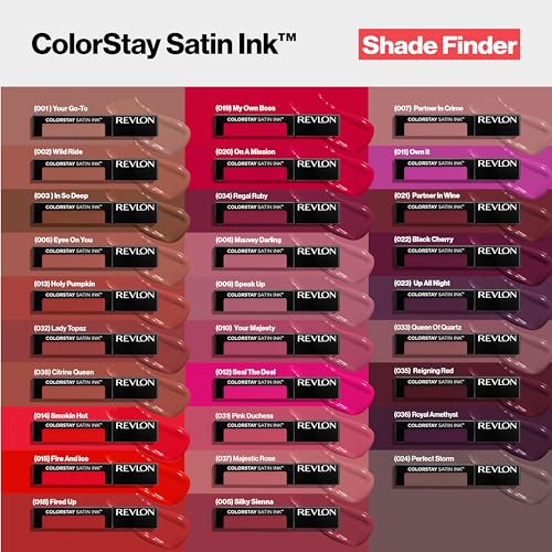 Revlon ColorStay Satin Ink Liquid Lipstick, 022 Black Cherry, 0.17 fl oz