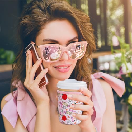Elyndor Reusable Insulated Cup Sleeve for 16-18oz Iced Coffee & Cold Drinks - Teacher Treasure Design