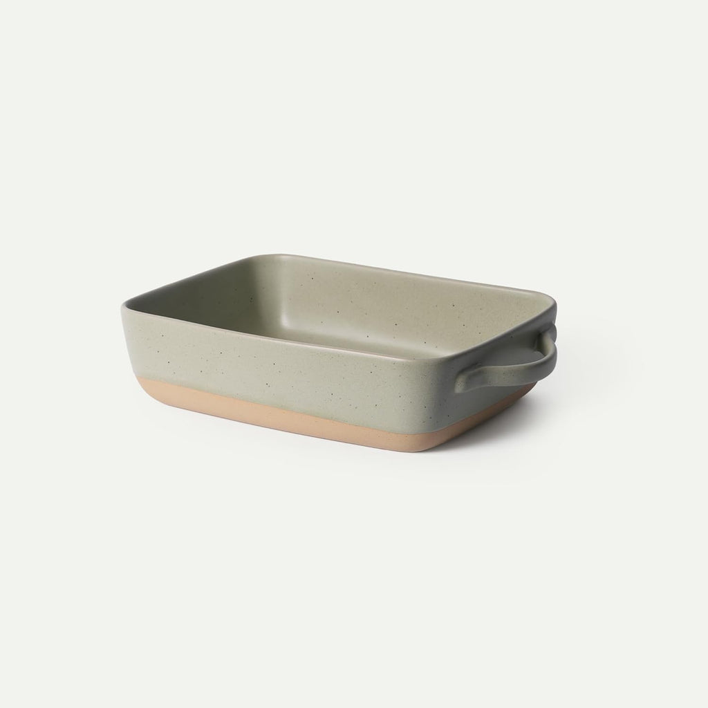 Mora Ceramic Baking Dish - Extra Deep 9x13 in Casserole Pan with Handles | Versatile Porcelain Bakeware in Thyme