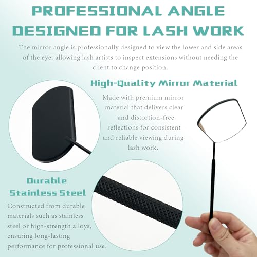 Stainless Steel Lash Extension Mirror Set - 2PCS Portable Eyelash Mirrors