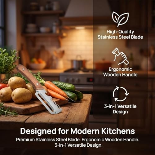 Ergonomic Multi-Functional Vegetable Peeler with Bottle Opener - 2 PCs