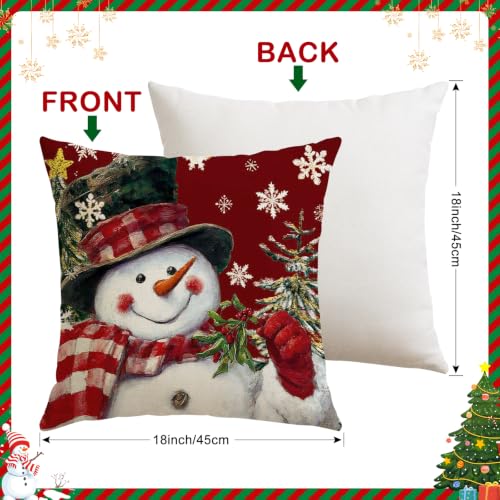 Artscope Christmas Throw Pillow Covers Set of 4 - Red 18x18 Inch Variation of THIS listing