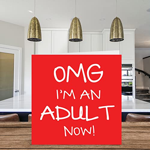 Funny 18th Birthday Card - OMG I'm an Adult Now | Humor for Him/Her