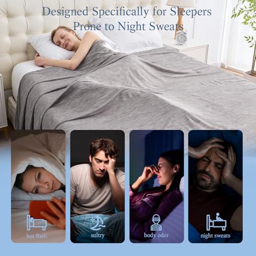 Cooling Blanket for Hot Sleepers - Breathable Throw, Dark Gray, 50"x70"