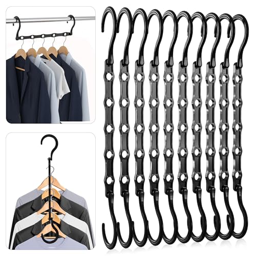 Utopia Home Space Saving Hangers – 10 Pack Collapsible Black Closet Organizers