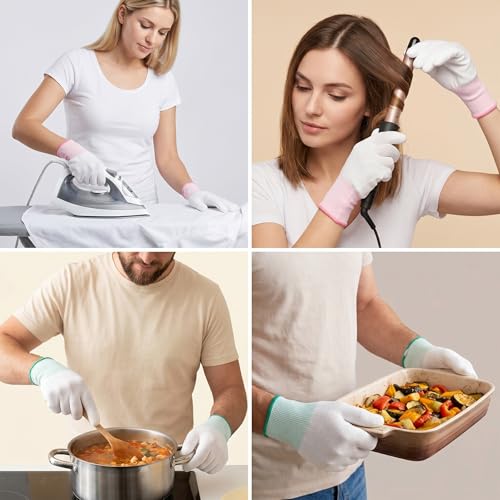 Heat Resistant Gloves 4PCS for Hair Styling and Quilting Sewing