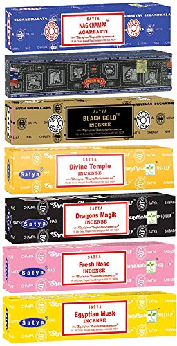 Satya Incense Sticks Gift Set - Healing Mix, 7 Scents, 15g per Pack