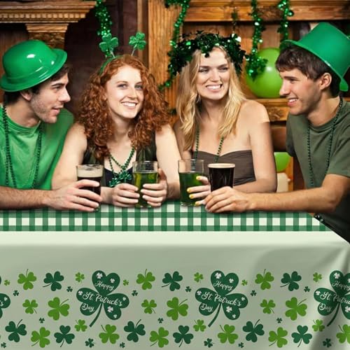 St. Patrick's Day Tablecloth Set - 54 x 108 Inch, 3 Pcs