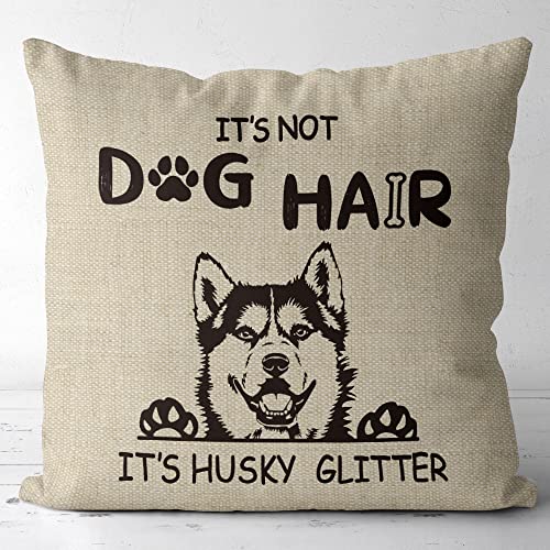 Dachshund Heart Flax Throw Pillow Cover - 18x18 Decorative Cushion
