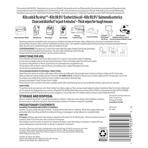 Amazon Basics Disinfecting Wipes, Fresh Scent, 85 Count - Kills 99.9% Germs
