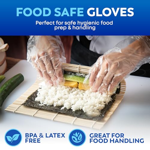 Disposable Food Prep Gloves - 600 Pack, BPA & Latex-Free HDPE