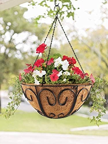 Butterfly Shape | 2 Pack Metal Hanging Planter Basket - Round Wire Holder with Coco Coir Liner for Indoor/Outdoor Garden Decor