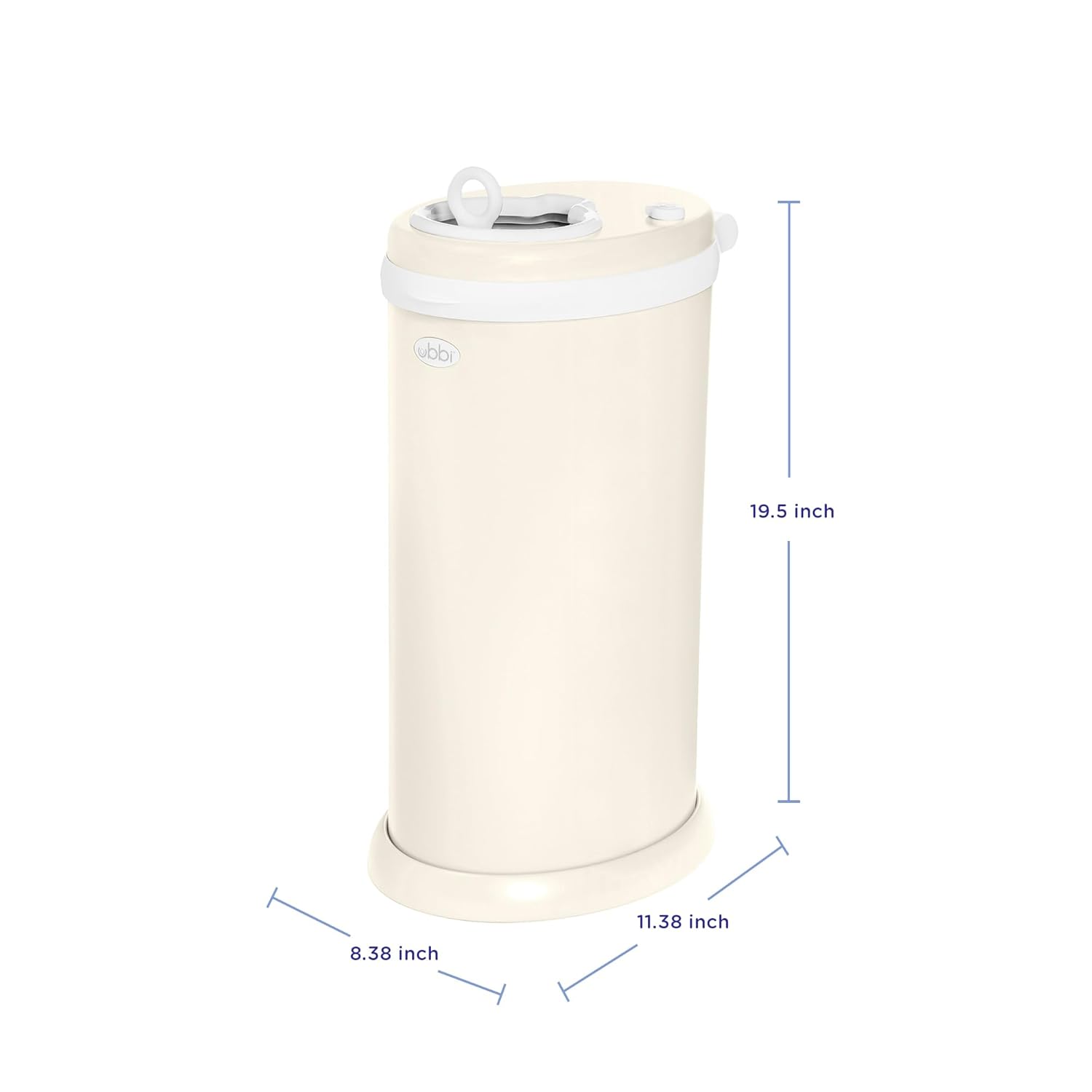 Ubbi Stainless Steel Diaper Pail - Odor Locking Design, No Special Bag Needed | Award-Winning Matte Ivory