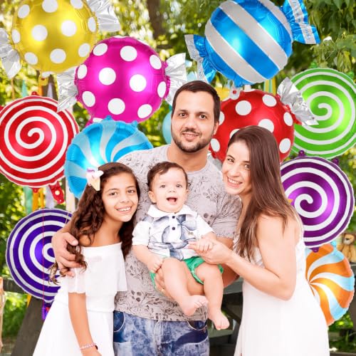 18 Inch Lollipop Candy Balloons - 24 Pcs Foil Balloons for Parties