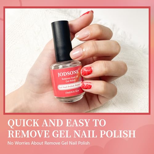 JODSONE Quick Gel Nail Polish Remover 15ml - Fast Acting 3-5 Minute Soak Off