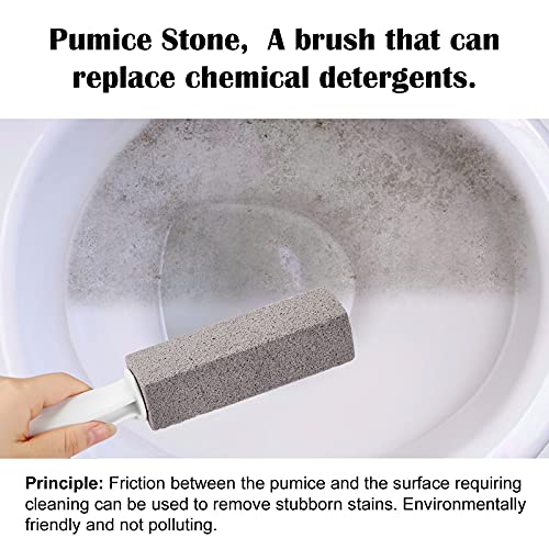 FALAMON Pumice Stone Toilet Bowl Cleaner with Handle - 3 Pack, Gray