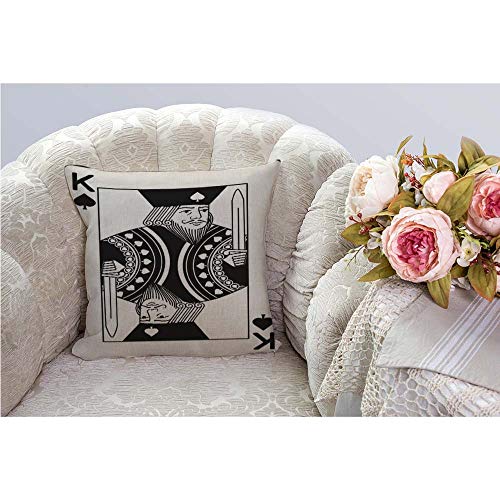 HGOD DESIGNS King of Spades Poker Throw Pillow Cover, 18x18 Inch - Z18