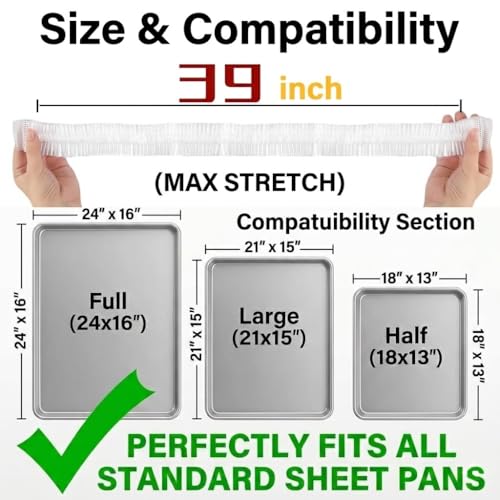 30Pcs Extra Large Elastic Food Covers for Sheet Pans - BPA-Free