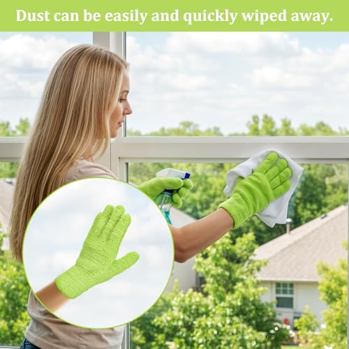 Abeillo Microfiber Cleaning Gloves for Dusting Plants & Home