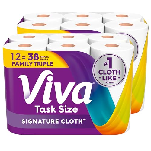 Viva Signature Cloth Paper Towels, 12 Family Triple Rolls, 141 Sheets/Roll