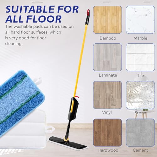 Sgizoku Blue Microfiber Mop Pads - 2 Pack for Rubbermaid 18" & 17" Mops