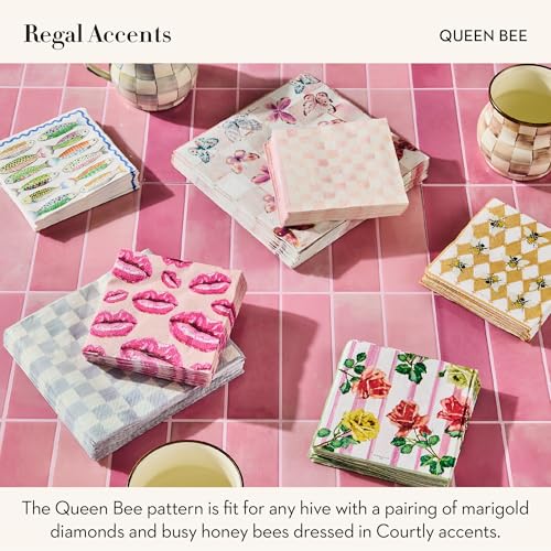 Queen Bee Decorative Cocktail Napkins - Pack of 20, Triple-Ply